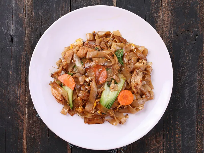 Aromatic Thai stir-fried flat rice noodles at New King Wok, a Chinese Restaurant in Bensalem